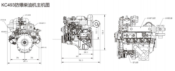Động cơ chống cháy nổ loại I Động cơ Diesel 50KW cho khai thác than